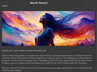 英伟达RTX 30/40/50显卡用户免费可领一个月Adobe Creative Cloud