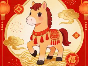 駿馬奔騰迎新春！恭祝各位生活平安喜樂，事業馬到成功！[20周年]