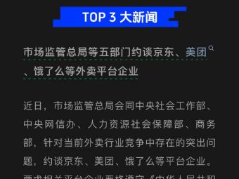 市场监管总局等五部门约谈京东、美团、饿了么等外卖平台企业