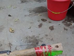 用热成像仪测下电链锯的温度