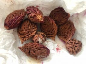 吃完的桃核做钥匙坠