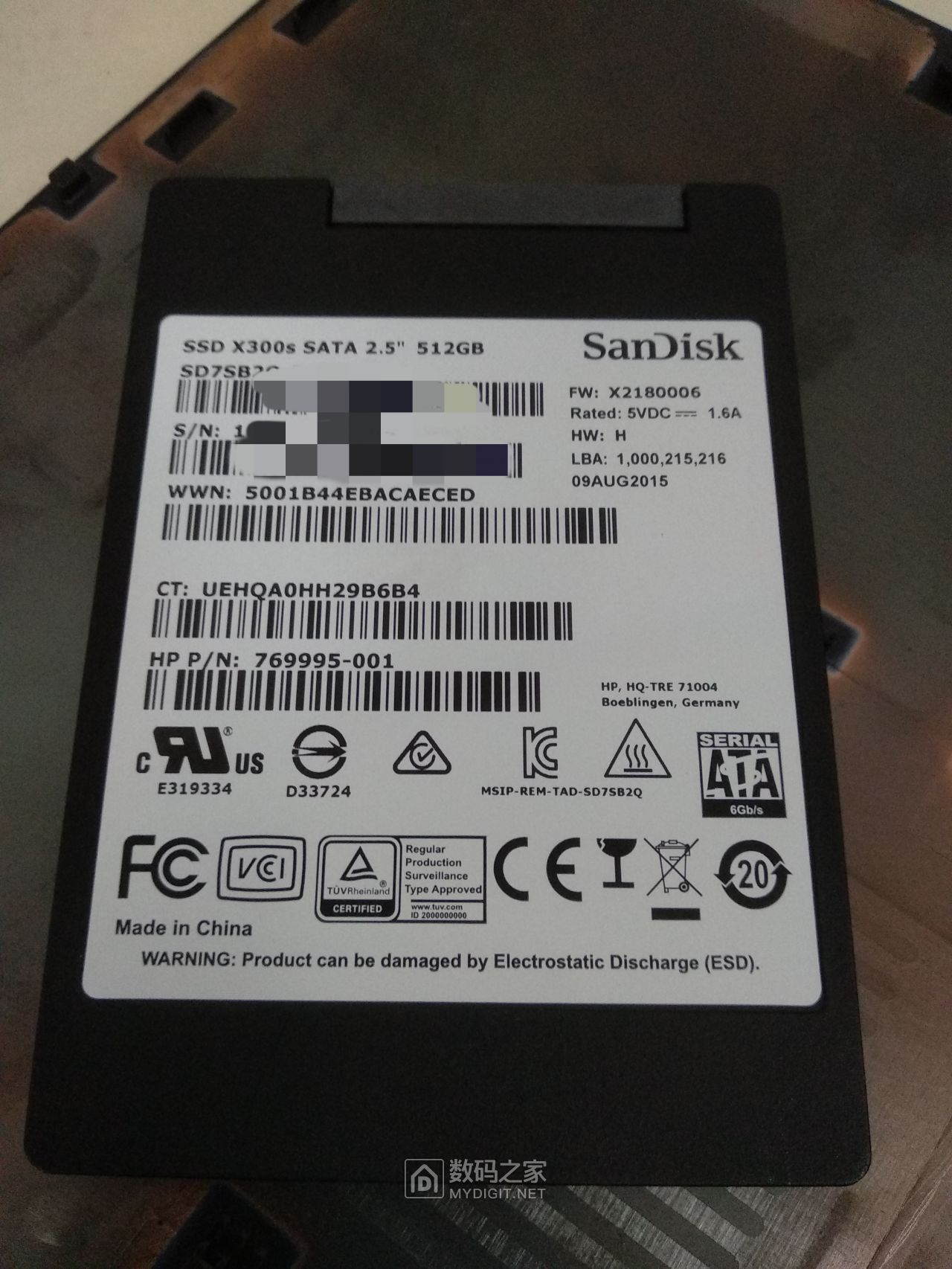 已出封贴闪迪512gb固态硬盘尸体