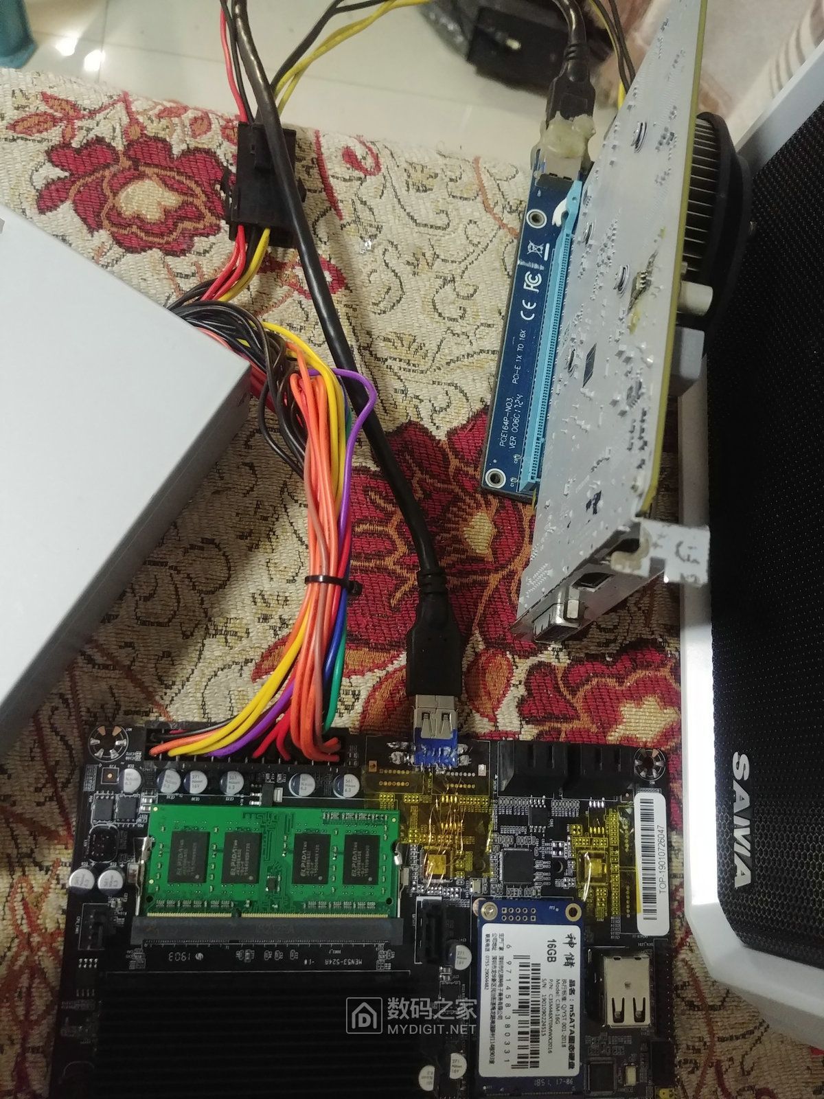 蜗牛矿机j1900主板外挂usb3.0显卡延长线