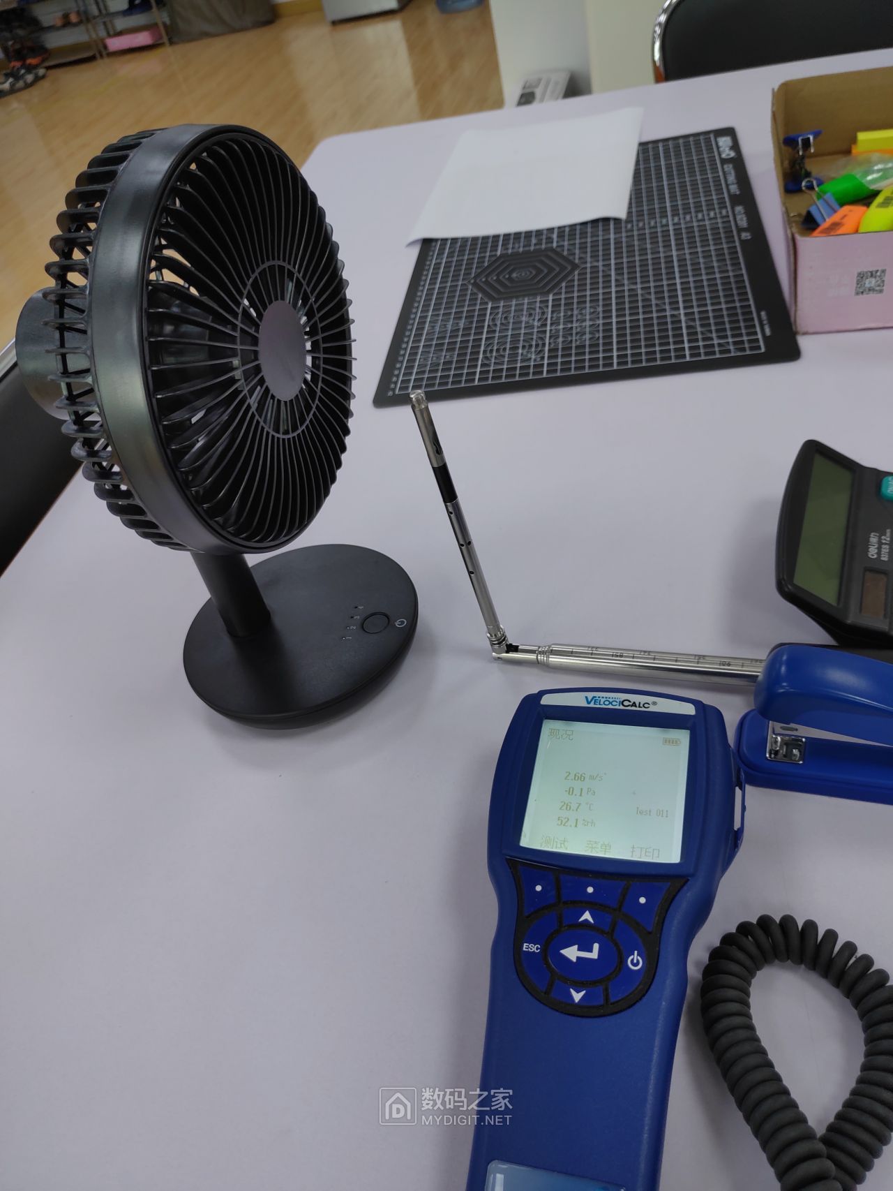 尚朋堂桌面风扇各档风速测量