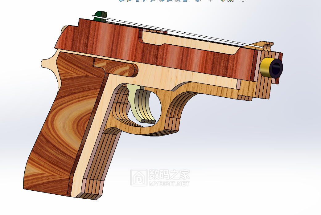 m9皮筋枪三维图及图纸