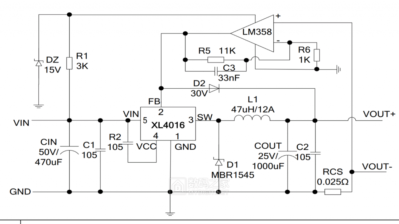 求助: xl4016 lm358恒流电路