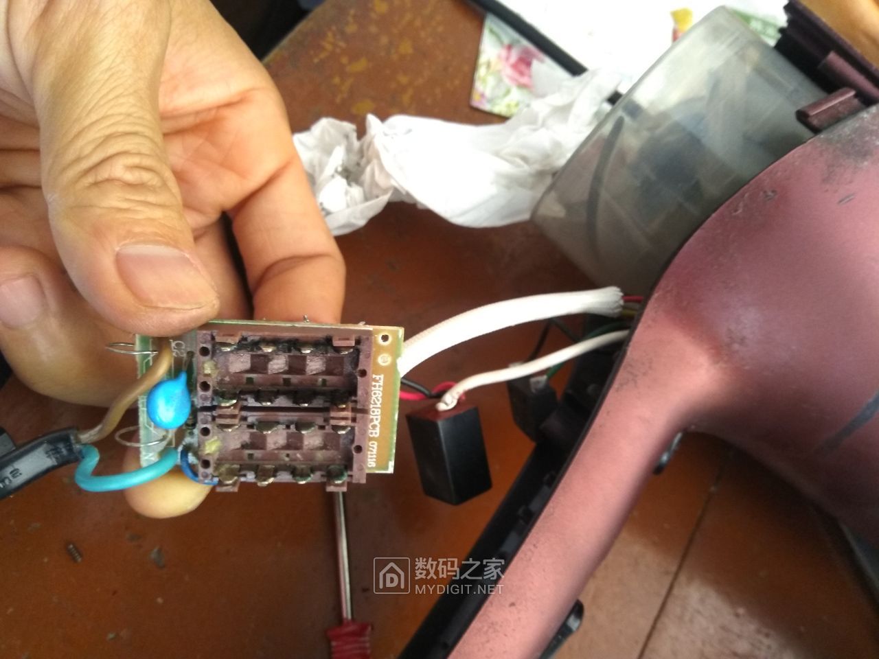 拆修飞科(flyco)电吹风机家用fh6218大功率吹风筒负离子 2000w