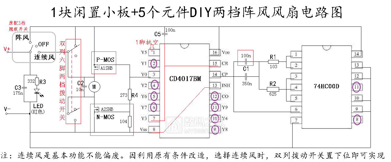 一块似是而非的闲置小电路板给普通usb风扇升级阵风功能