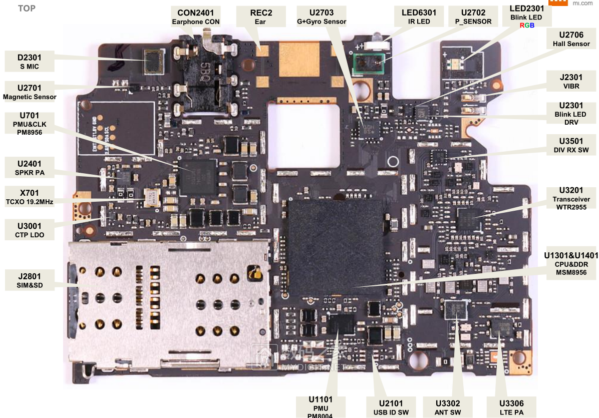 求红米note3全网通位号图原理图 - 维修达人 数码之家