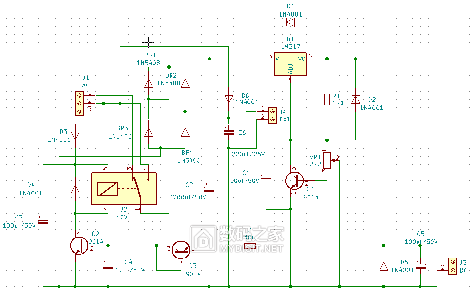 小林電子做個簡單的lm317可調電源125v30v1a