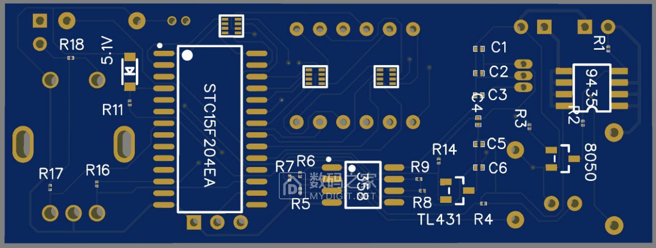 画的PCB底层