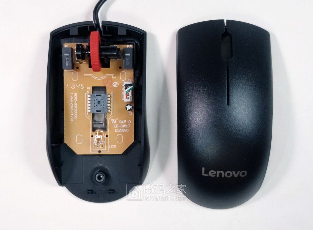 拆个全新的联想大红点鼠标m120pro里面够简单的呀