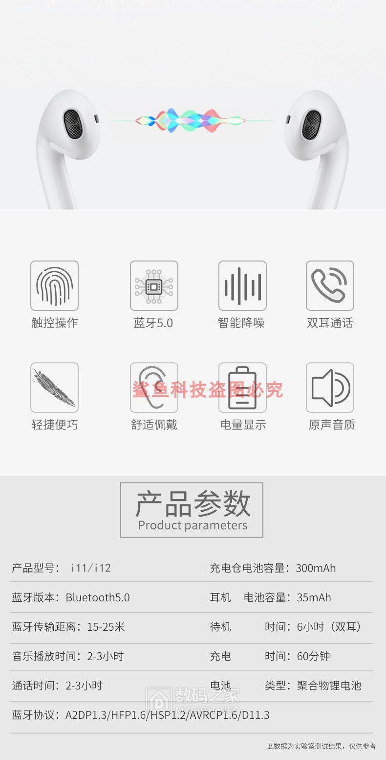 迷你i11无线触摸双耳无线蓝牙耳机亏本冲量坛友特价39.9包邮