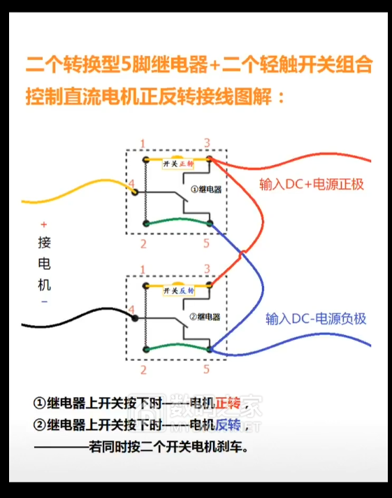 12v正反开关接线图图片