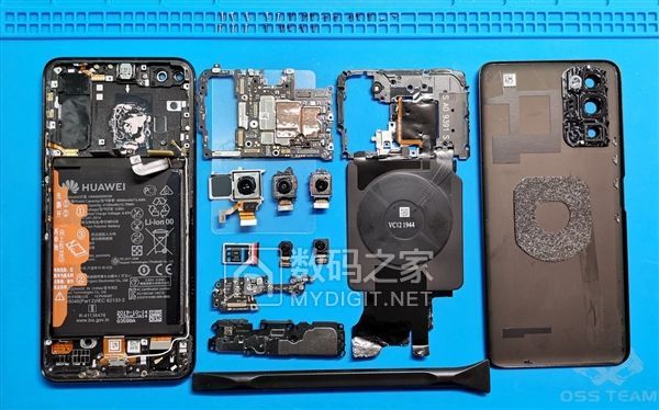 老外拆解麒麟9905g旗舰荣耀v30电池巨大空间紧凑