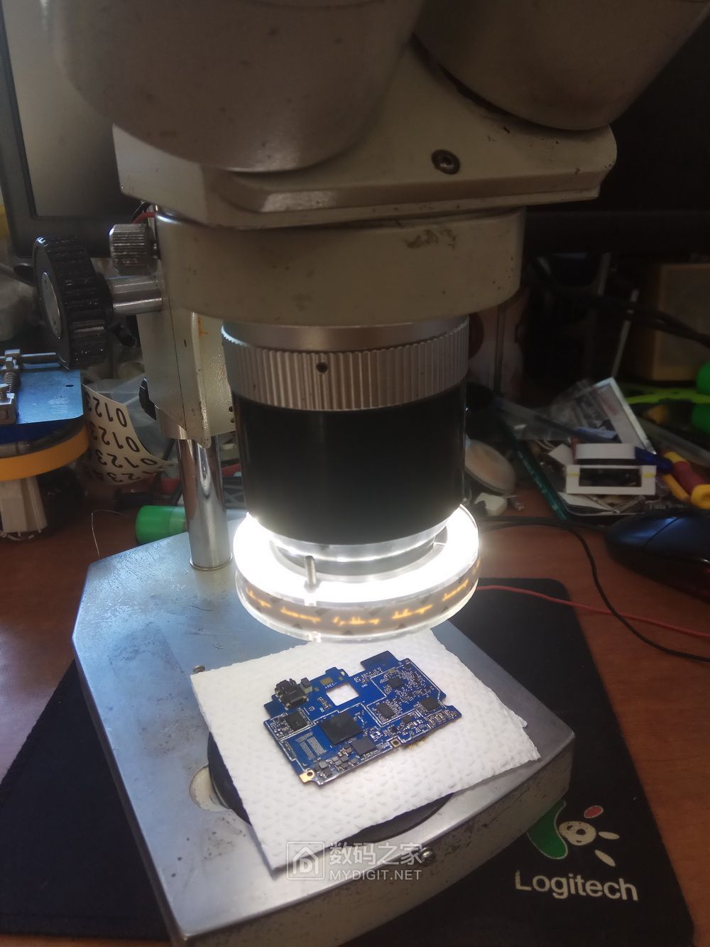 给体视显微镜自制led环形光源改良独立电源