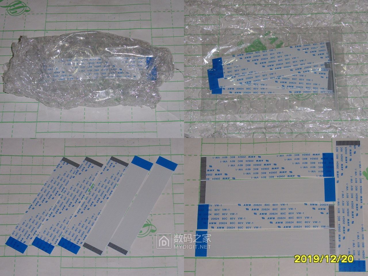 下单几天后收到的第一种配件。1.0mm间距，18p，100mm长异面排线。