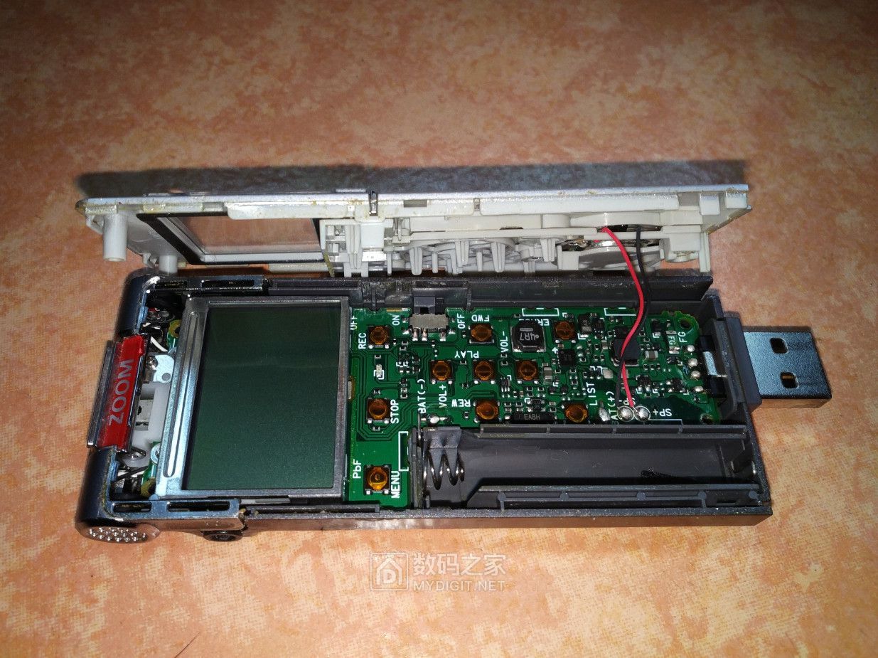 松下rr-xs350录音笔 拆解清洗 - 拆机乐园 数码之家