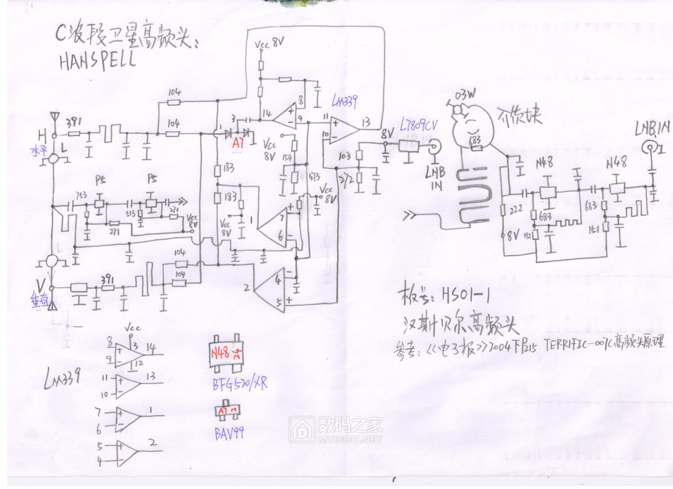 高斯贝尔c波段高频头拆解