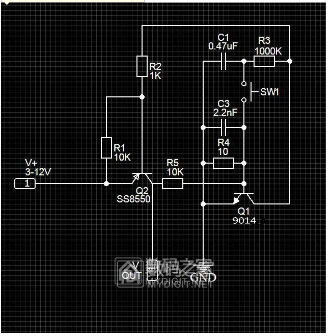 求助單鍵雙穩態開關電路圖的問題