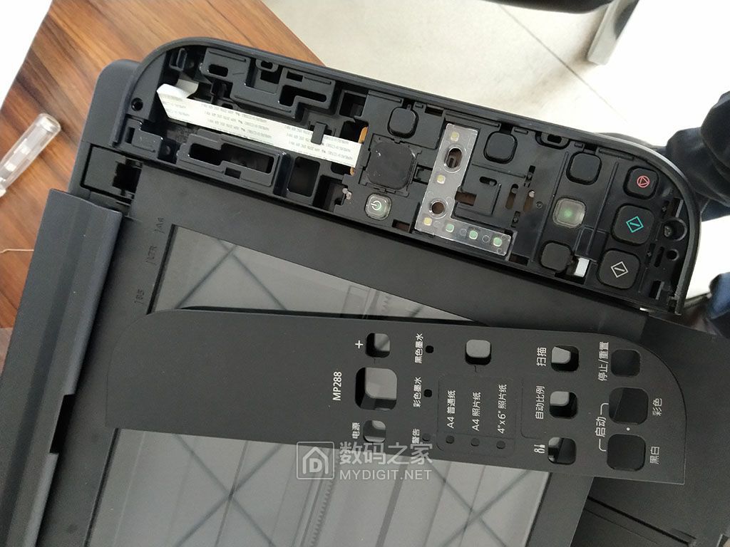 拆修佳能canonmp288打印一体机卡纸错误码e03