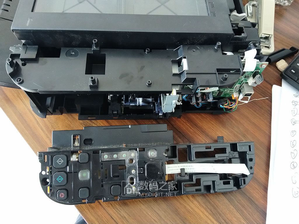 拆修佳能canonmp288打印一体机卡纸错误码e03