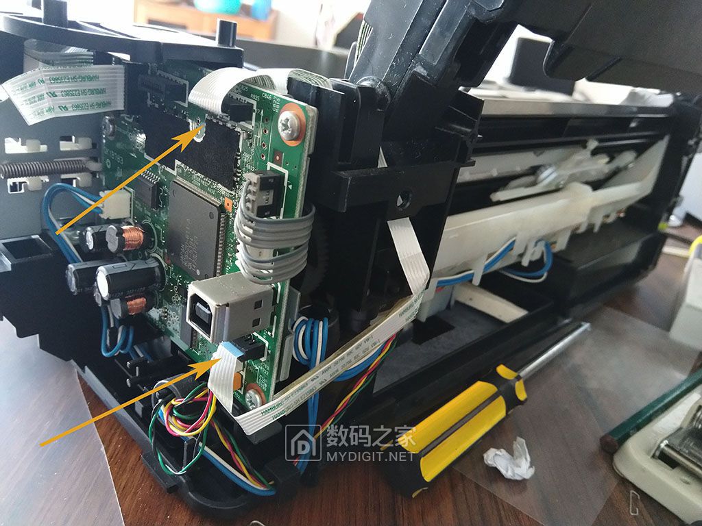 拆修佳能canonmp288打印一体机卡纸错误码e03