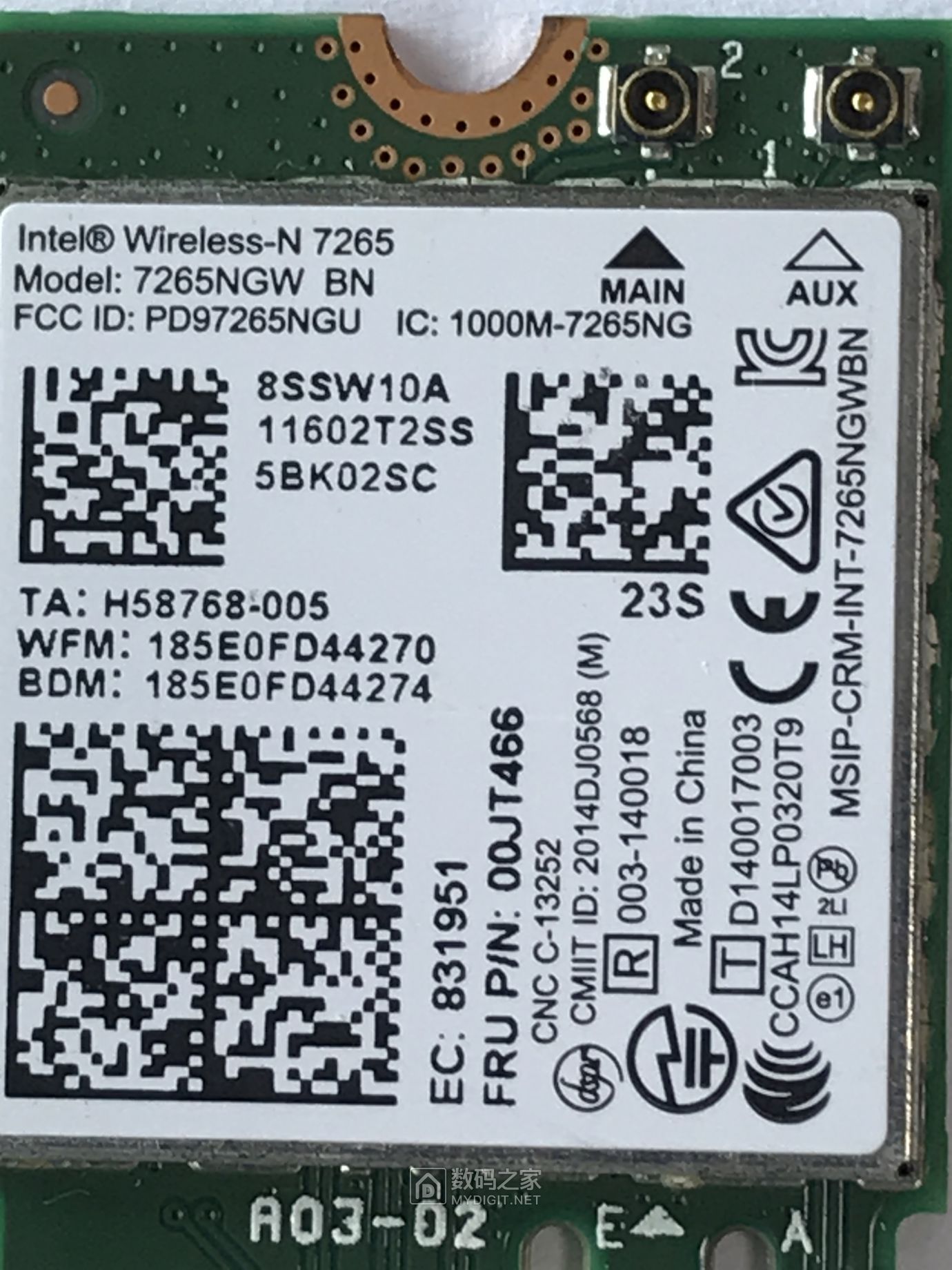 出一个正常使用的k3c还有一个笔记本电脑用的无线网卡7265