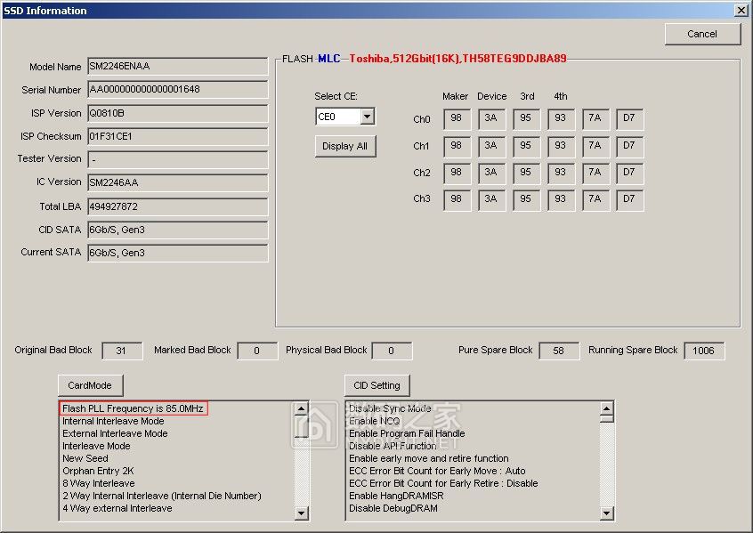 2246EN 东芝 9EDJ.eMLC.256G.闪存降频.85Mhz（20）.jpg