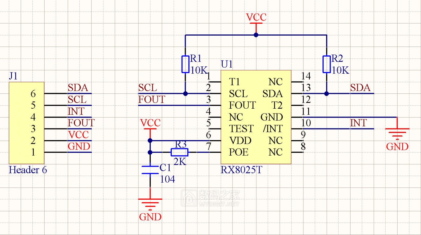 看这么多人都玩rx8025分享个自己画的原理图和pcb图可以去撸5元的pcb