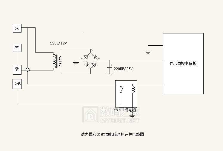 拆个正品德力西kg316t微电脑时控开关及维修和电路图