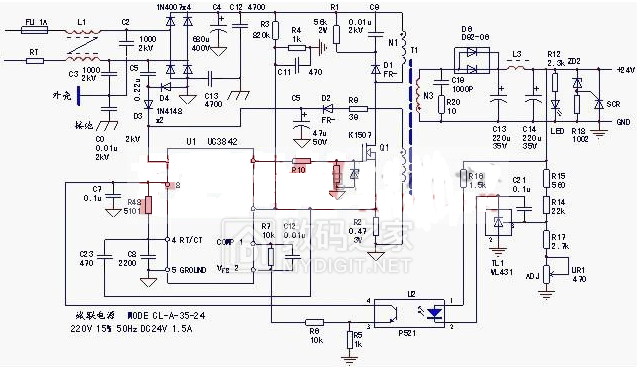 uc3842 tl431开关电源电路png