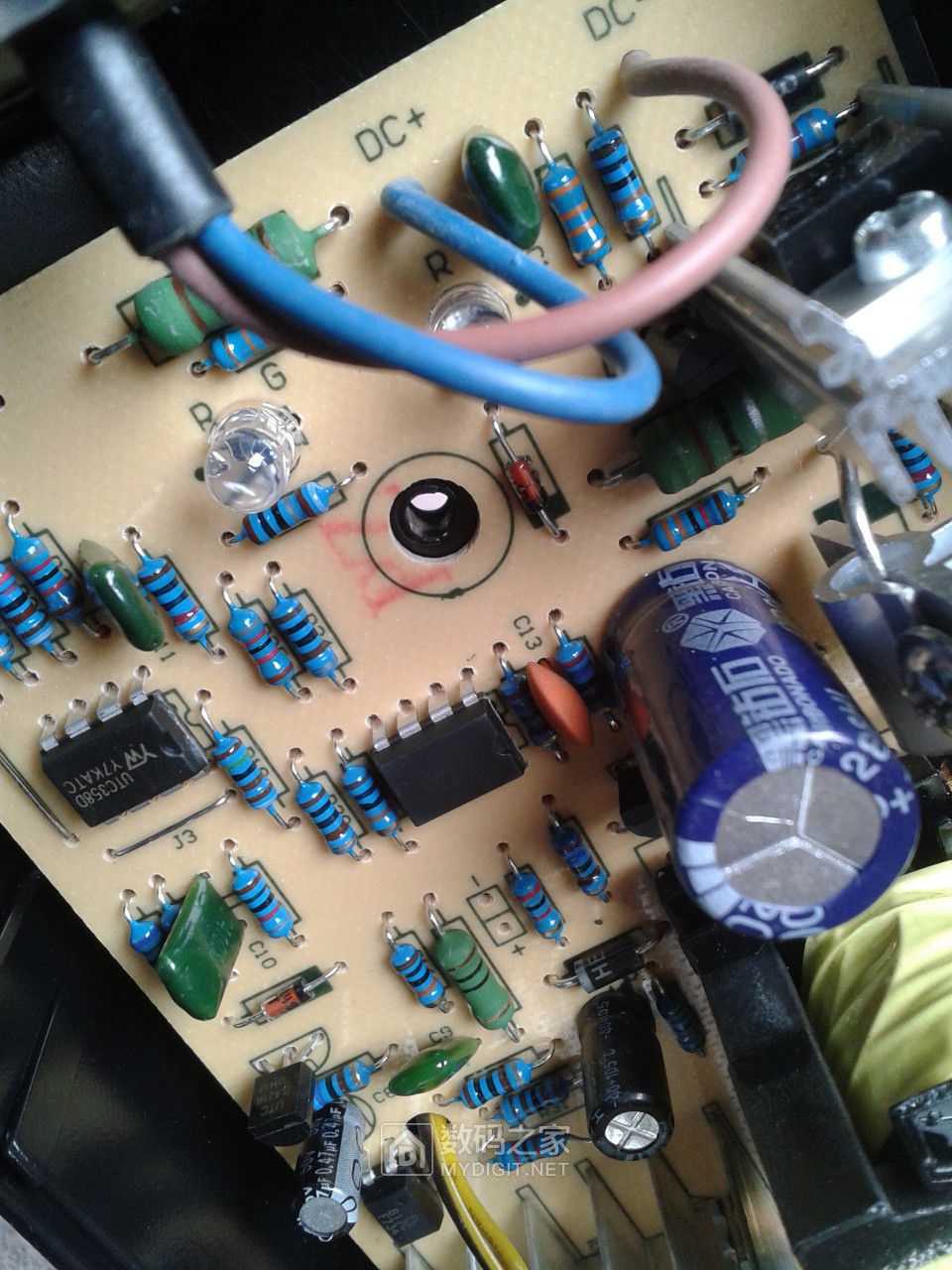 拆解一个电动车充电器60v12ah并标示元件电阻值
