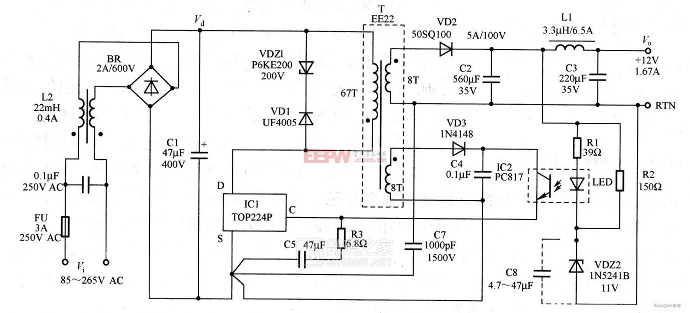 求助12v3a电源,空载11v,带载掉电压