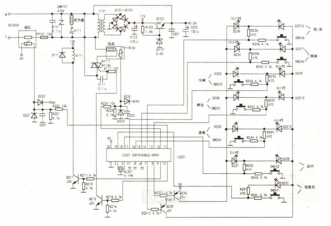 美的MB-FD50H型智能电饭煲电路原理.jpg