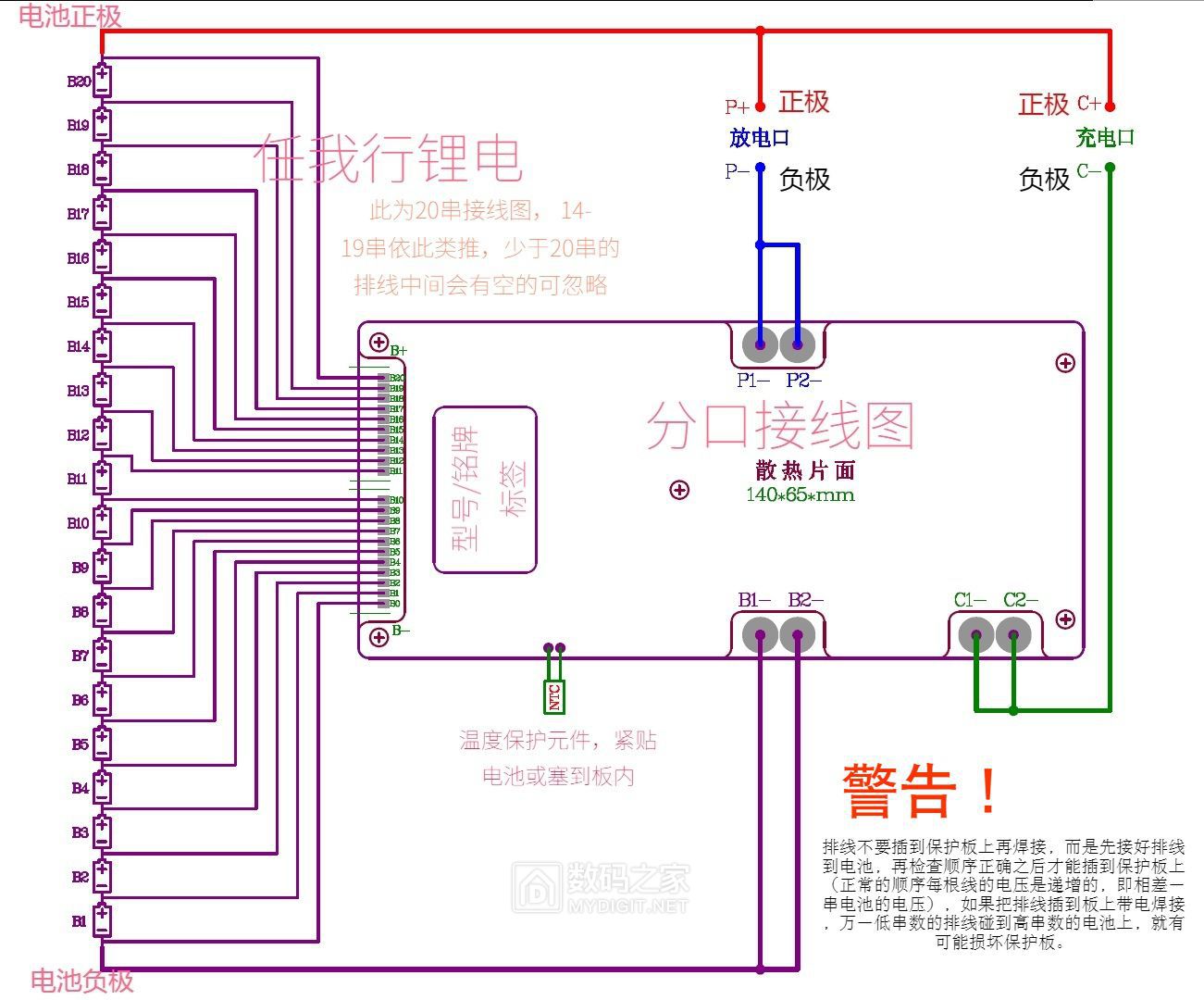 72v20电池安装接线图图片