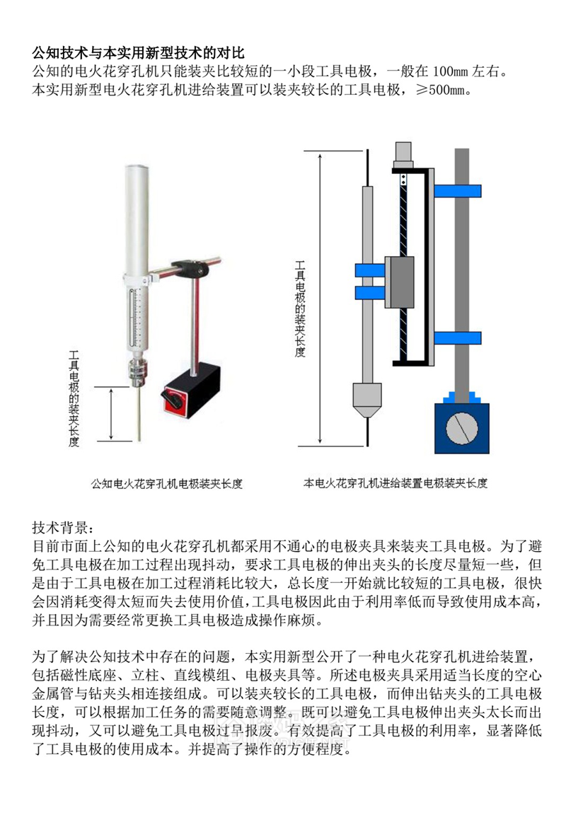 一种实用新型的电火花穿孔机进给装置
