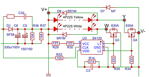 一波三折维修雷士照明双色led灯驱动电源及电路分析(nvc ndy