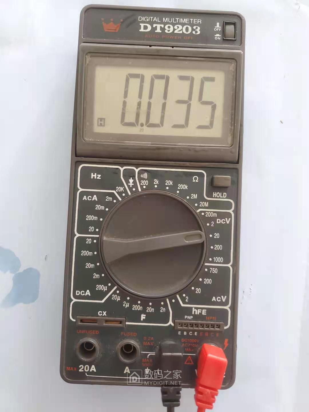 老款皇冠四位半DT9203数字表拆机测试分享 - 拆机乐园 数码之家