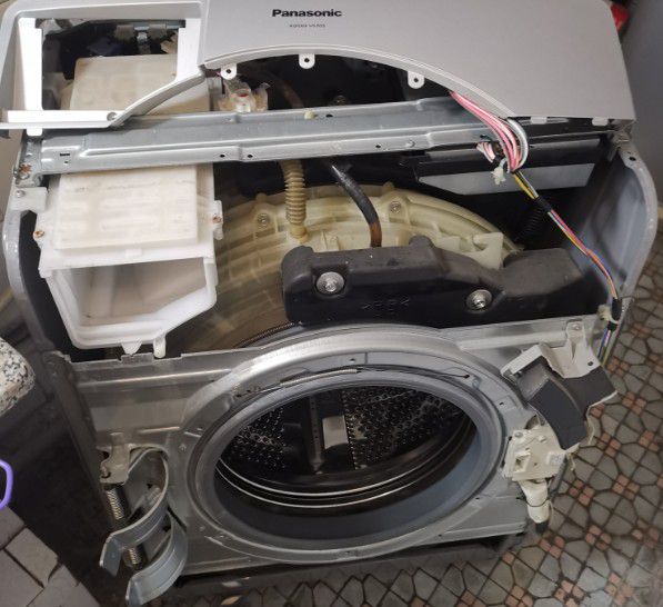 拆松下滚筒洗衣机,换减震器 - 拆机乐园 数码之家