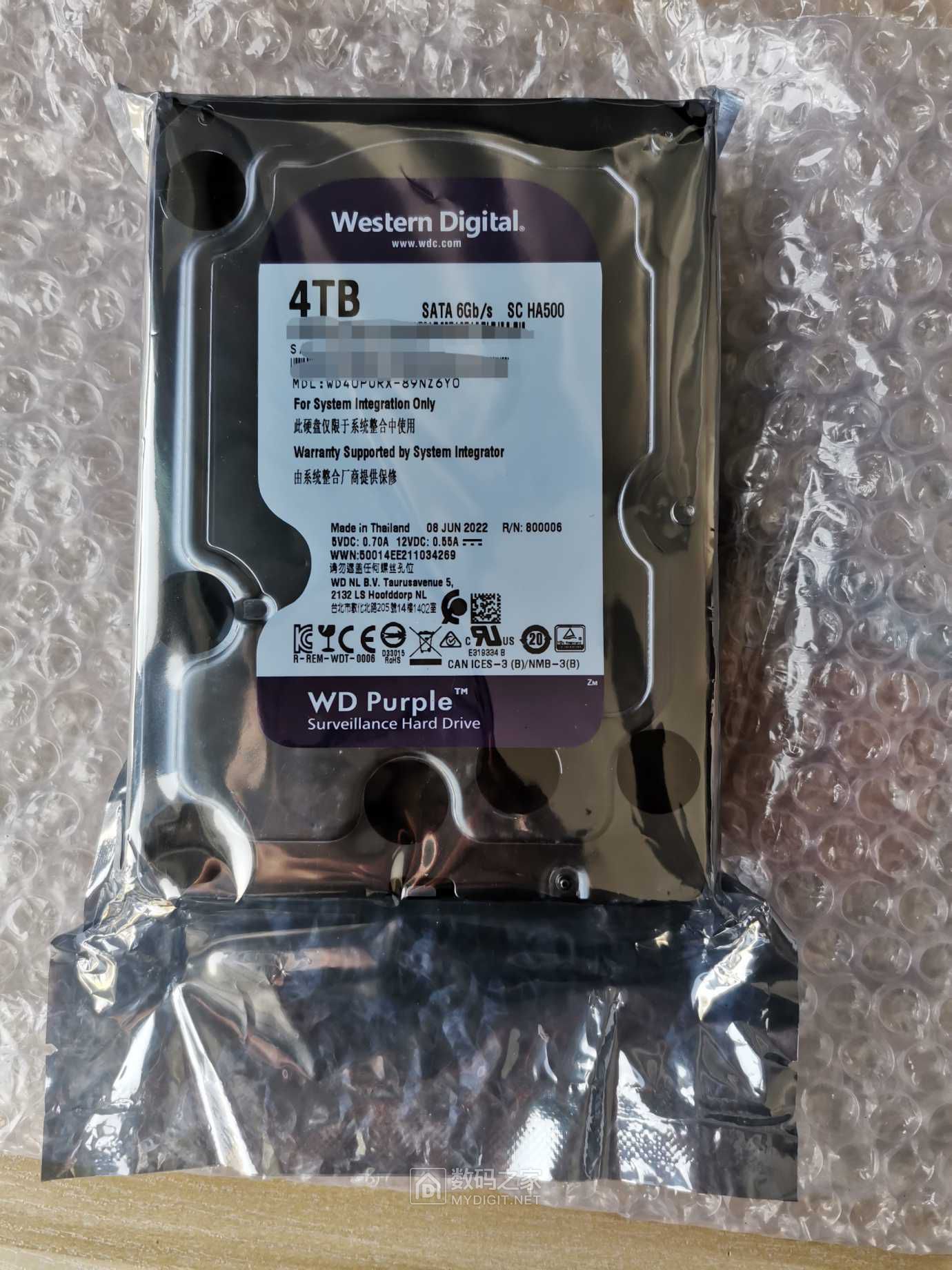 入手4TB西数紫盘并测试通过（SCHA500 WD40PURX-89NZ6Y0） - 电脑软硬派 数码之家