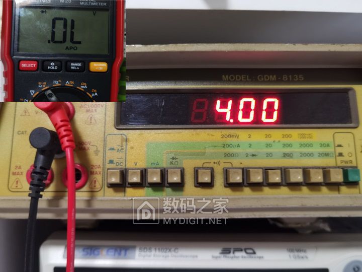 二极管档位开路4.0V,这个电压测试LED不错.
